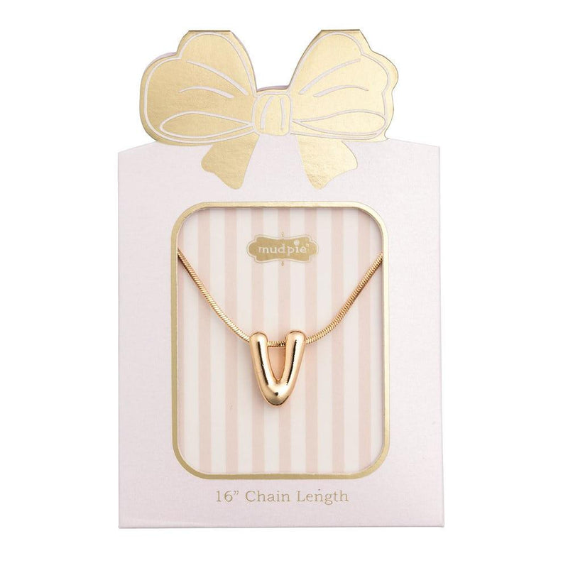 V Initial Necklace