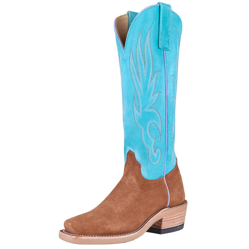 Women's Ride Ready Toast Chap Suede Vamp 15in Turquoise Sinsation Top