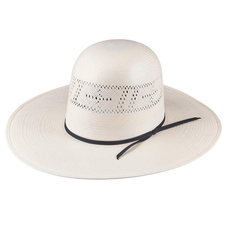 Ivory Cross 4 1/4in Brim Open Crown Straw Hat