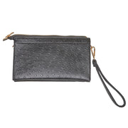 Black Ostrich Clutch