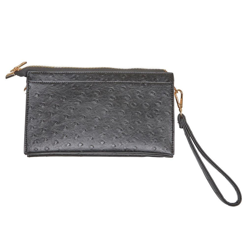 Black Ostrich Clutch