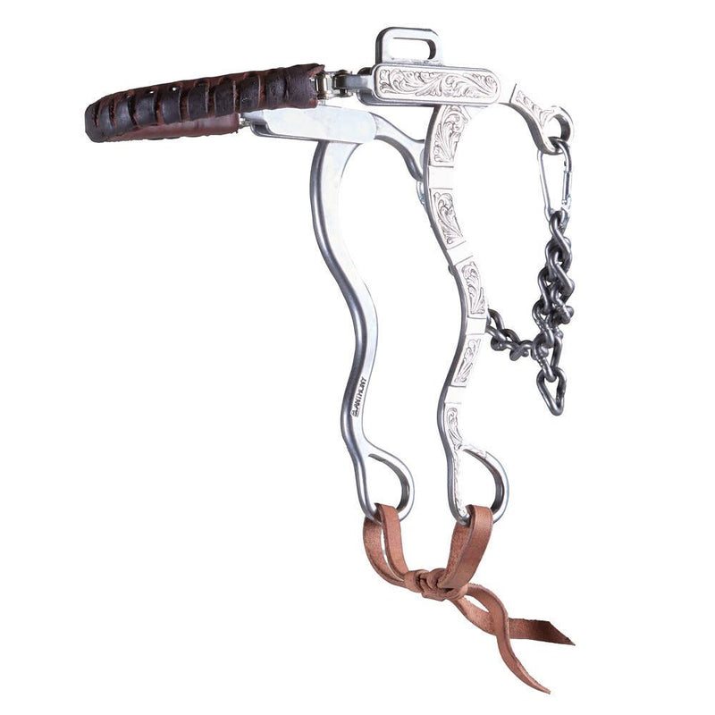 Engraved Silver Bar Long Shank Hackamore