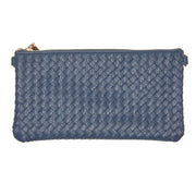 Medium Navy Woven Clutch