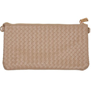 Medium Taupe Woven Clutch