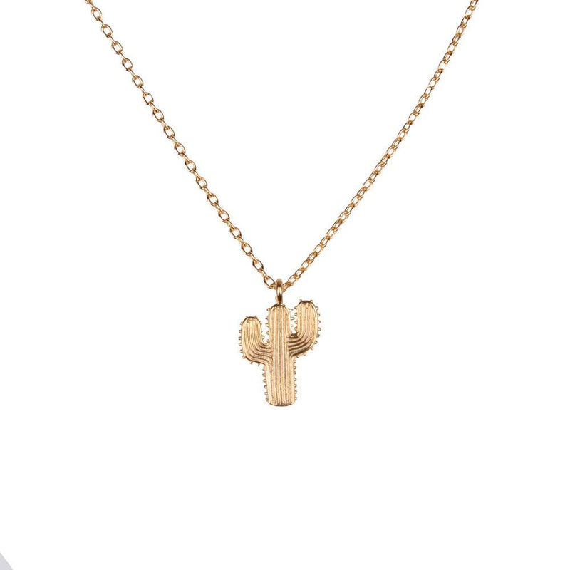 Born To Be Wild Gold Cactus Necklace