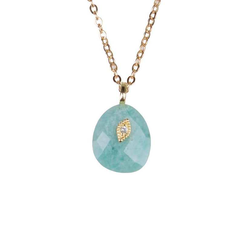 Turquoise Pendant Gold Necklace