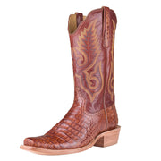 Men's Dark Cognac Caiman Belly Vamp 13in Rusty Cognac Top