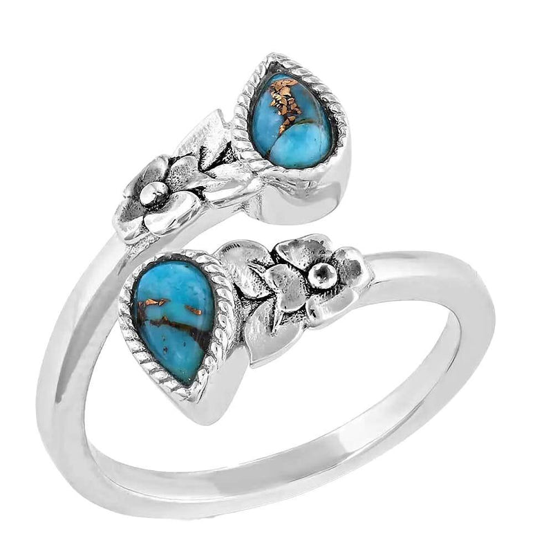 Heirloom Petals Turquoise Wrap Ring