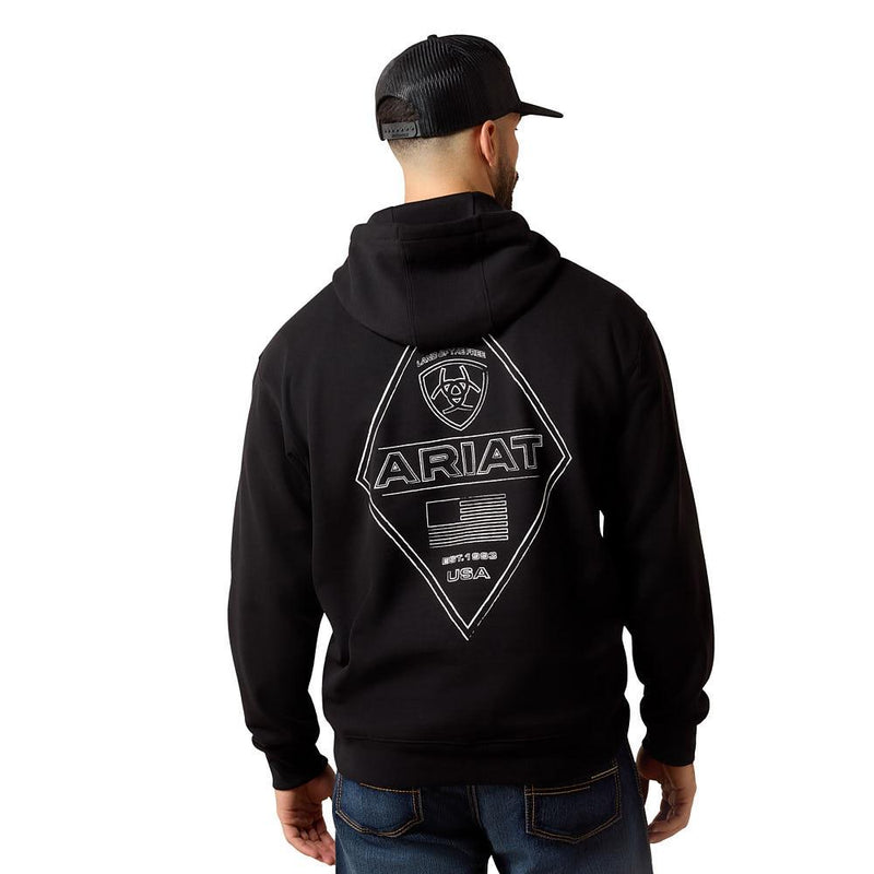 Men's Black Chalk Diamond Patriot Hoodie