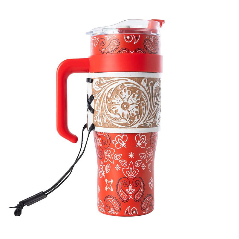 Bandana Tooled Red Tumbler