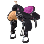 Lightweight Lightspeed 13in Black Pink Checkered Barrel Saddle