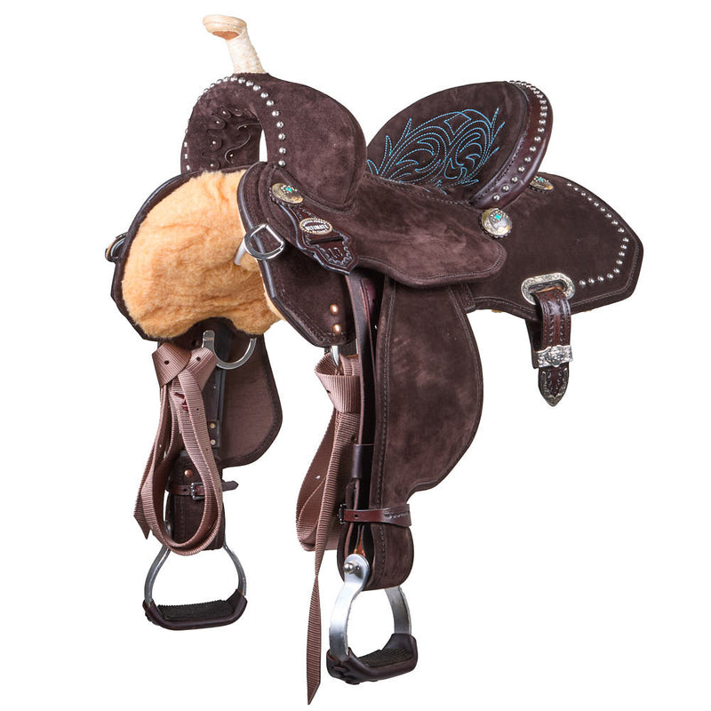 Lightweight Lightspeed Chocolate Turquoise 13in Barrel Saddle