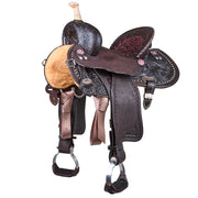Ultimate Cash Chocolate and Pink 13.5in Barrel Saddle