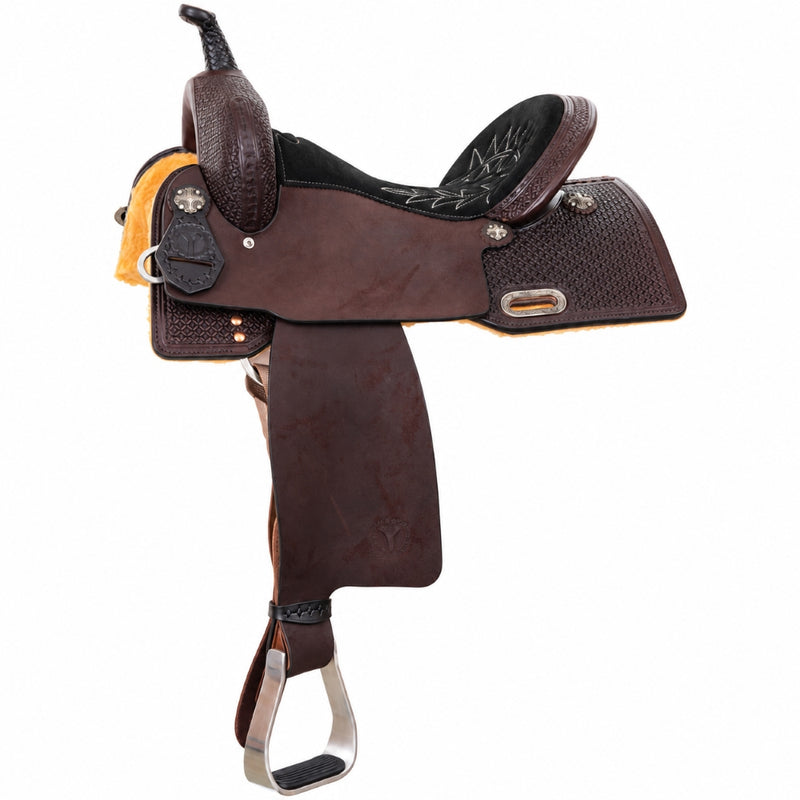 14.5in Black Suede Seat Chrisley Barrel Saddle