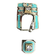 Turquoise Square Buckle Se