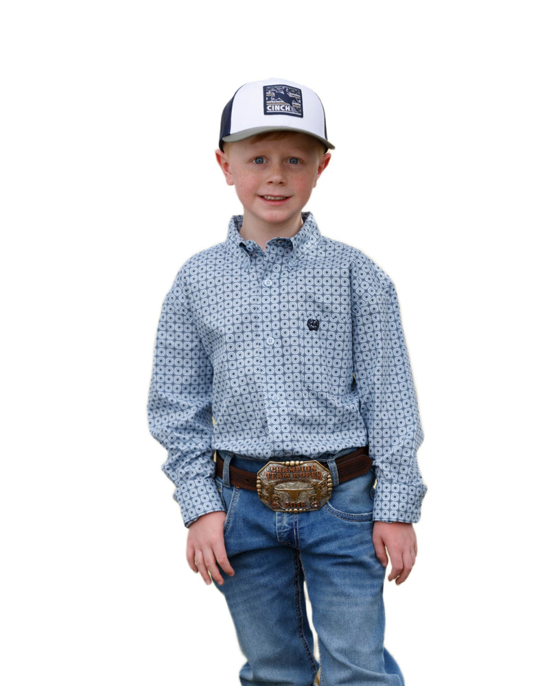 Boy's Light Blue Print Shirt