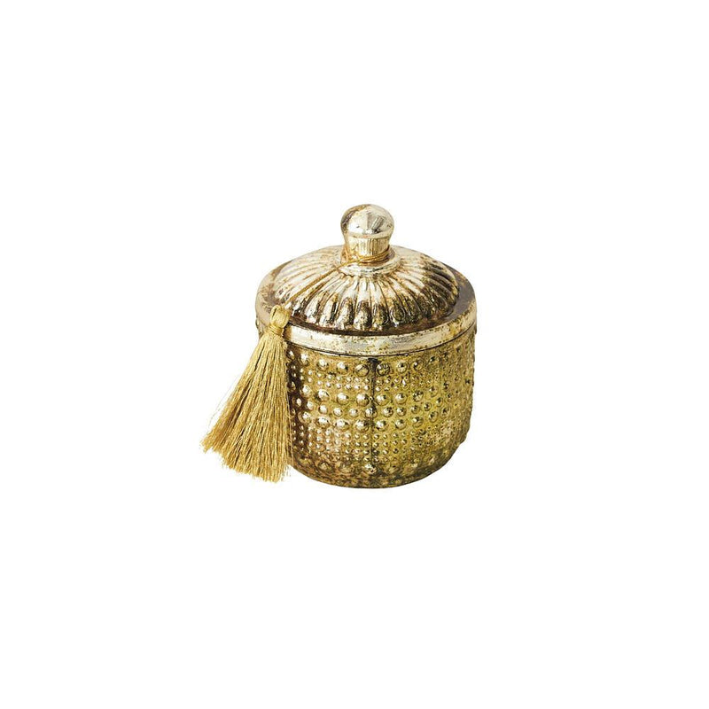 Embossed Glass Frosted Woods Jar Candle