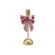Striped Bow Taper Candle Holder