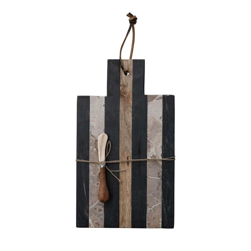 Marble Board and Knife Set