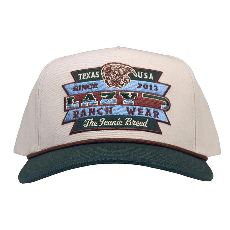 Cream & Green Ranchero Vintage Cap