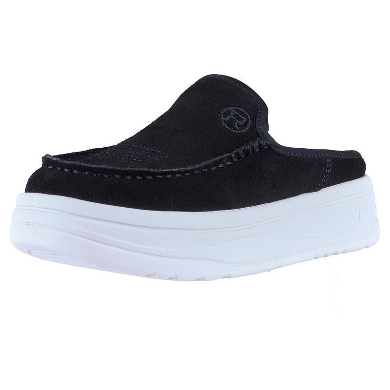 Women's Lila Black Cow Suede Sport Mule Casual