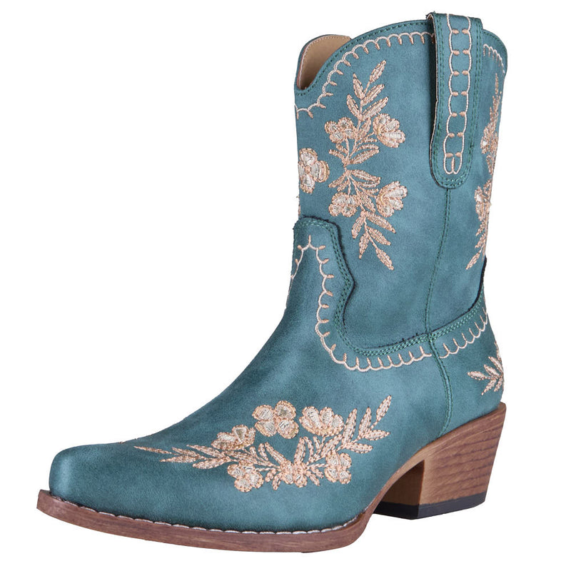 Women's Wynona Turquoise Floral Inside Zipper 8in Boot