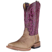 Women's Topeka Tan Cowhide Vamp 11in Cherry Cowhide Top Boot