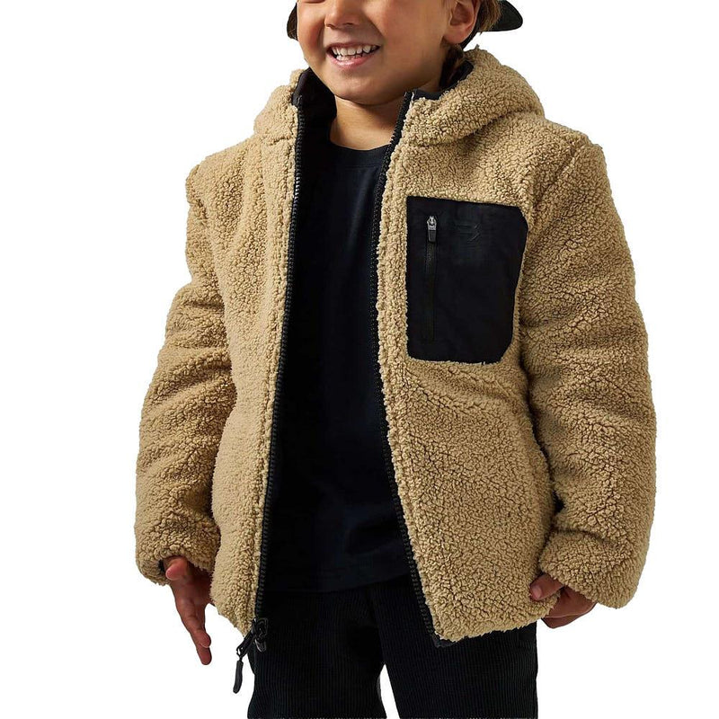 Boy's Tan Mountain Fleece Reversible Jacket
