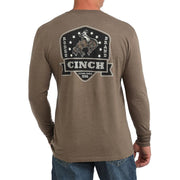 Men's Brown Bucking Horse Long Sleeve Tee Shirt