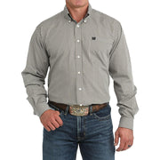 Men's Brown Printed Button Long Sleeve Shirt