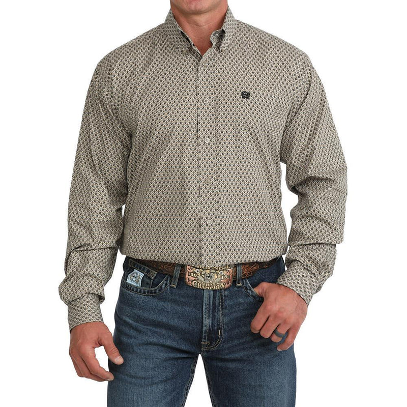 Men's Khaki Print Shirt