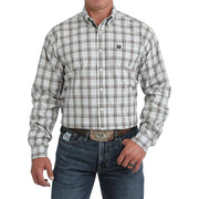 Men's Cream Plaid Shirt