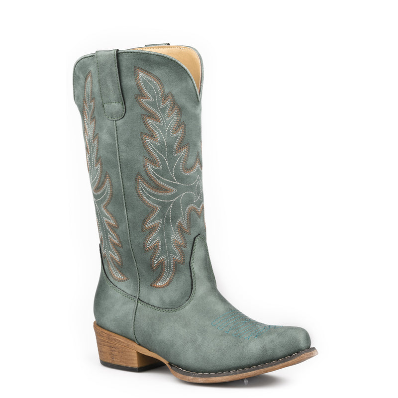 Women's Sundown Turquoise Faux Leather 12in Top Western Boot