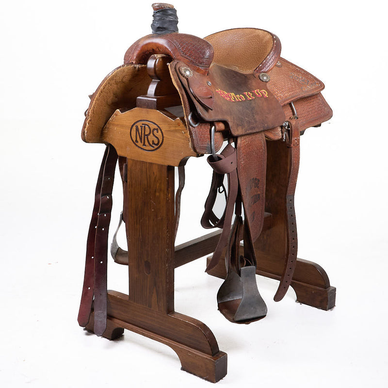 Used 14.5in Trophy Box Stamp Team Roper