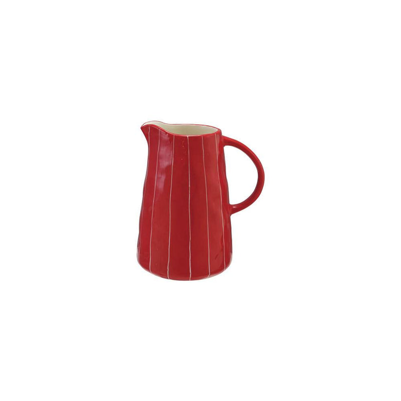 Striped Stoneware Pitcher