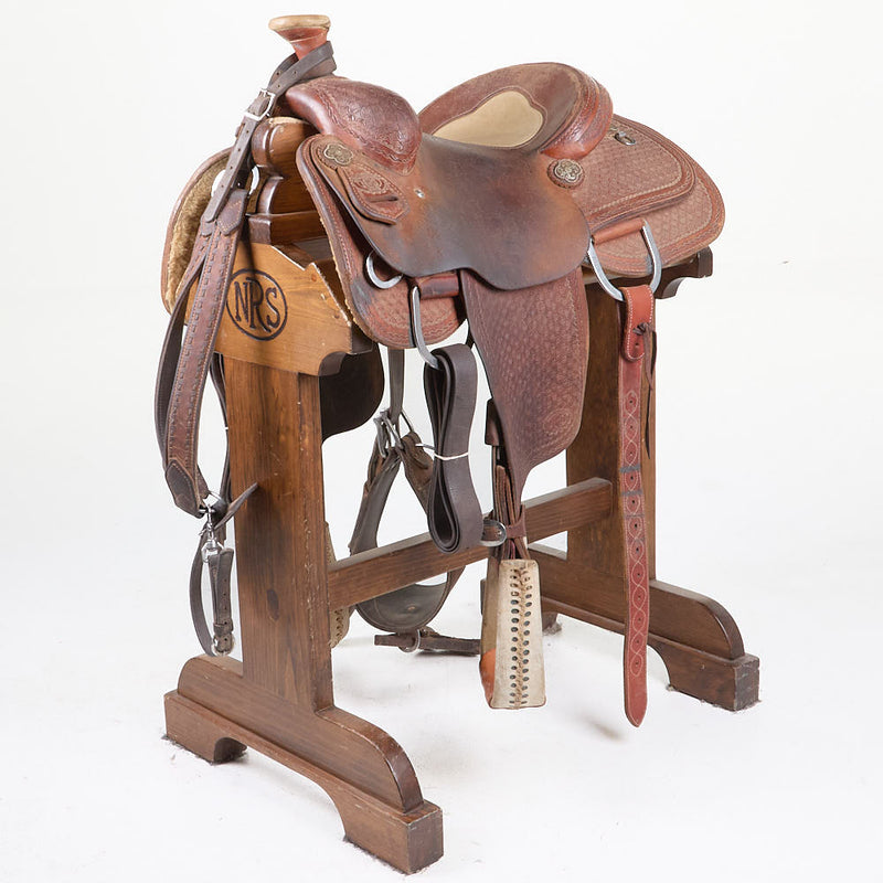 Used 14in 3/4 Breed Inlaid Seat Team Roper
