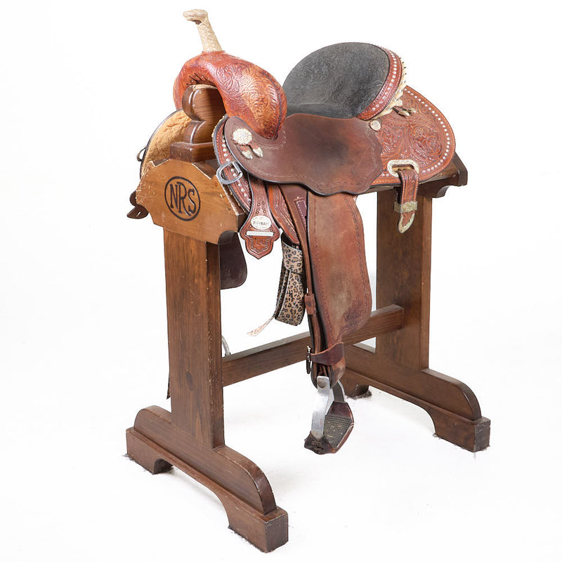 Used 14in 1/2 Breed Floral Barrel Saddle