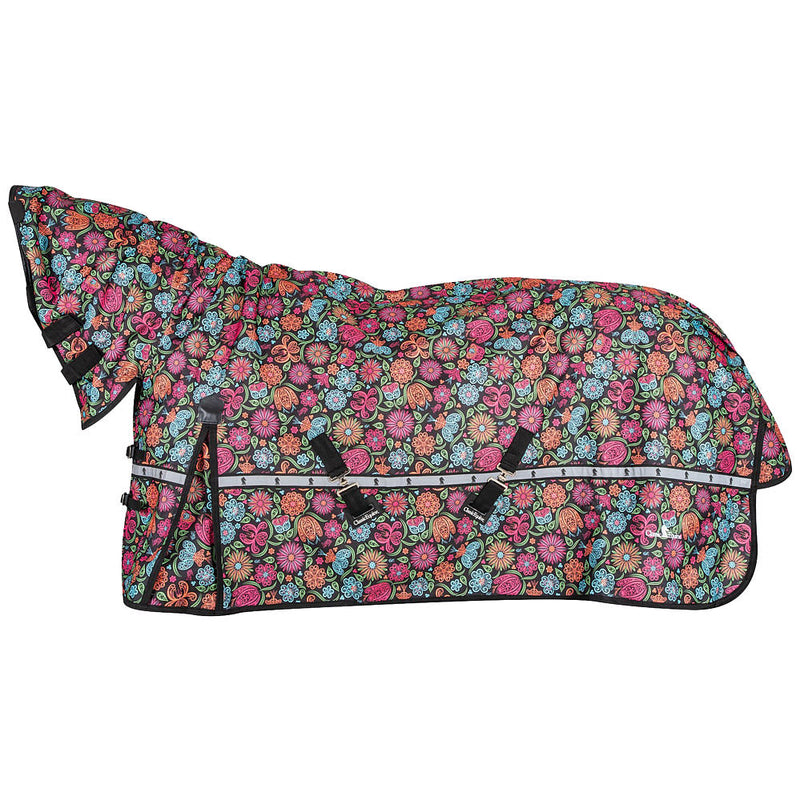 Neon Flower 5k Trainer Hooded Winter Horse Blanket