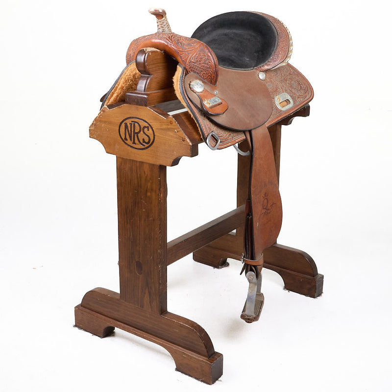 Used 14in 1/2 Breed Floral and Basket Trophy Barrel Saddle