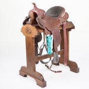 Used 14in 3/4 Breed Floral Barrel Saddle with Bicycle Seat