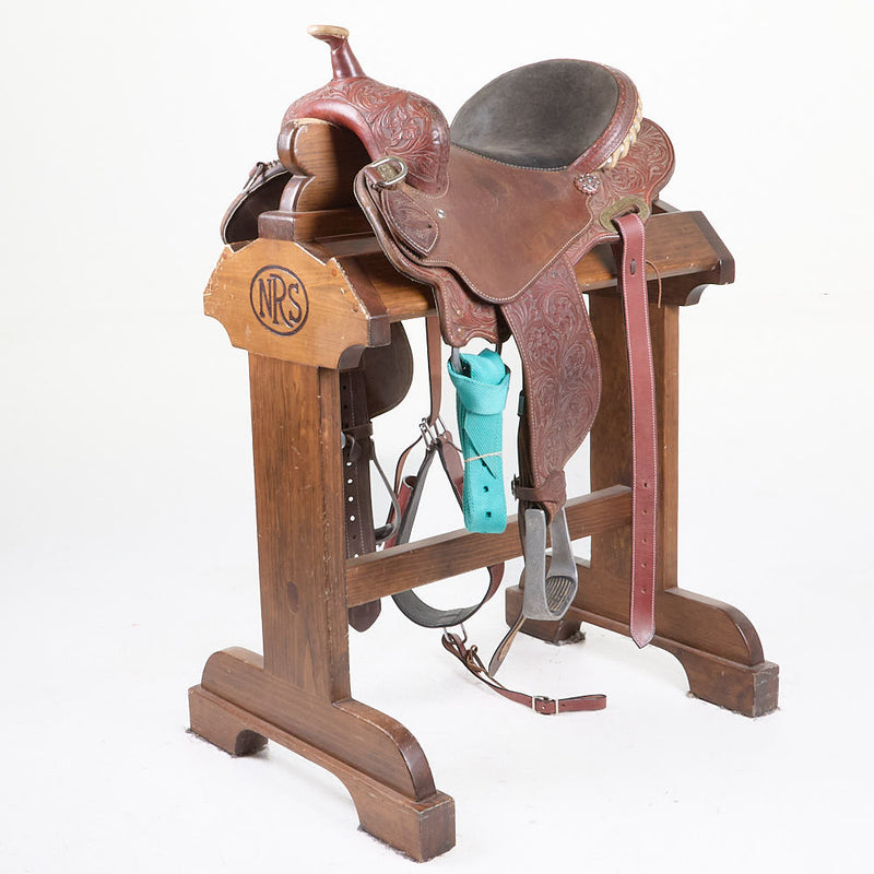 Used 14in 3/4 Breed Floral Barrel Saddle with Bicycle Seat