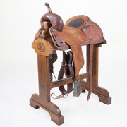 Used 14in Floral with Inlaid Seat Barrel Saddle
