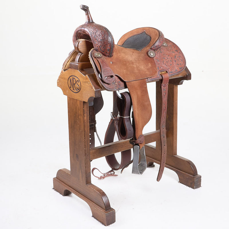 Used 14in Floral with Inlaid Seat Barrel Saddle