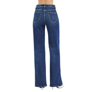 Women's Dark Tummy Control Wide Leg Jean