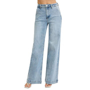 Women's Light High Rise Slanted Pocket Wide Leg