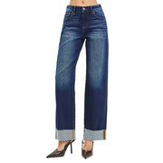 Women's Deep Blue Slouchy Barrel Jeans