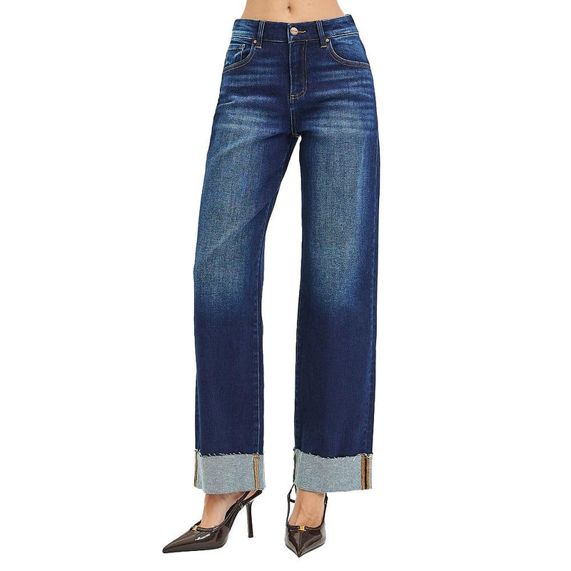 Women's Deep Blue Slouchy Barrel Jeans