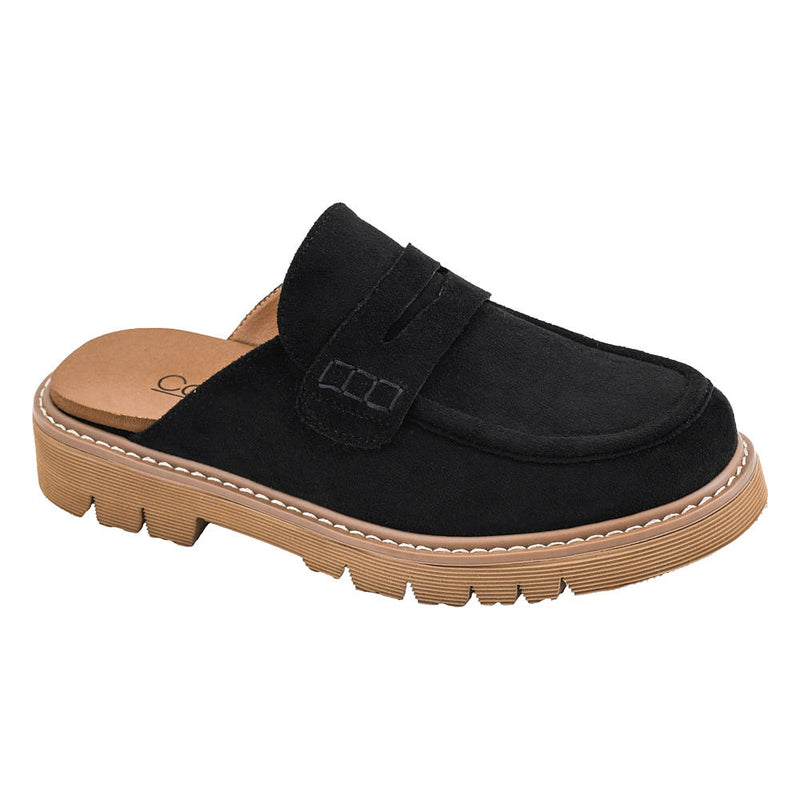 Women's Get Lucky Black Faux Suede Mule