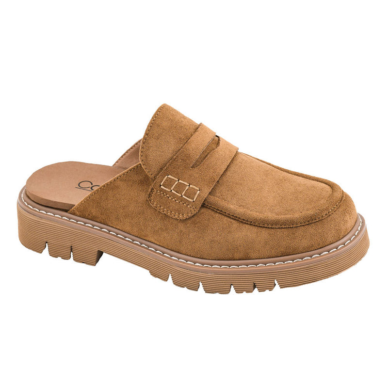 Women's Get Lucky Camel Faux Suede Mule