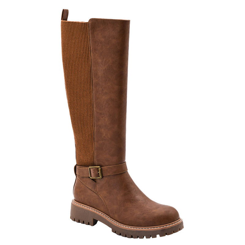 Women's Lets Grab Coffee Cognac Tall Boot